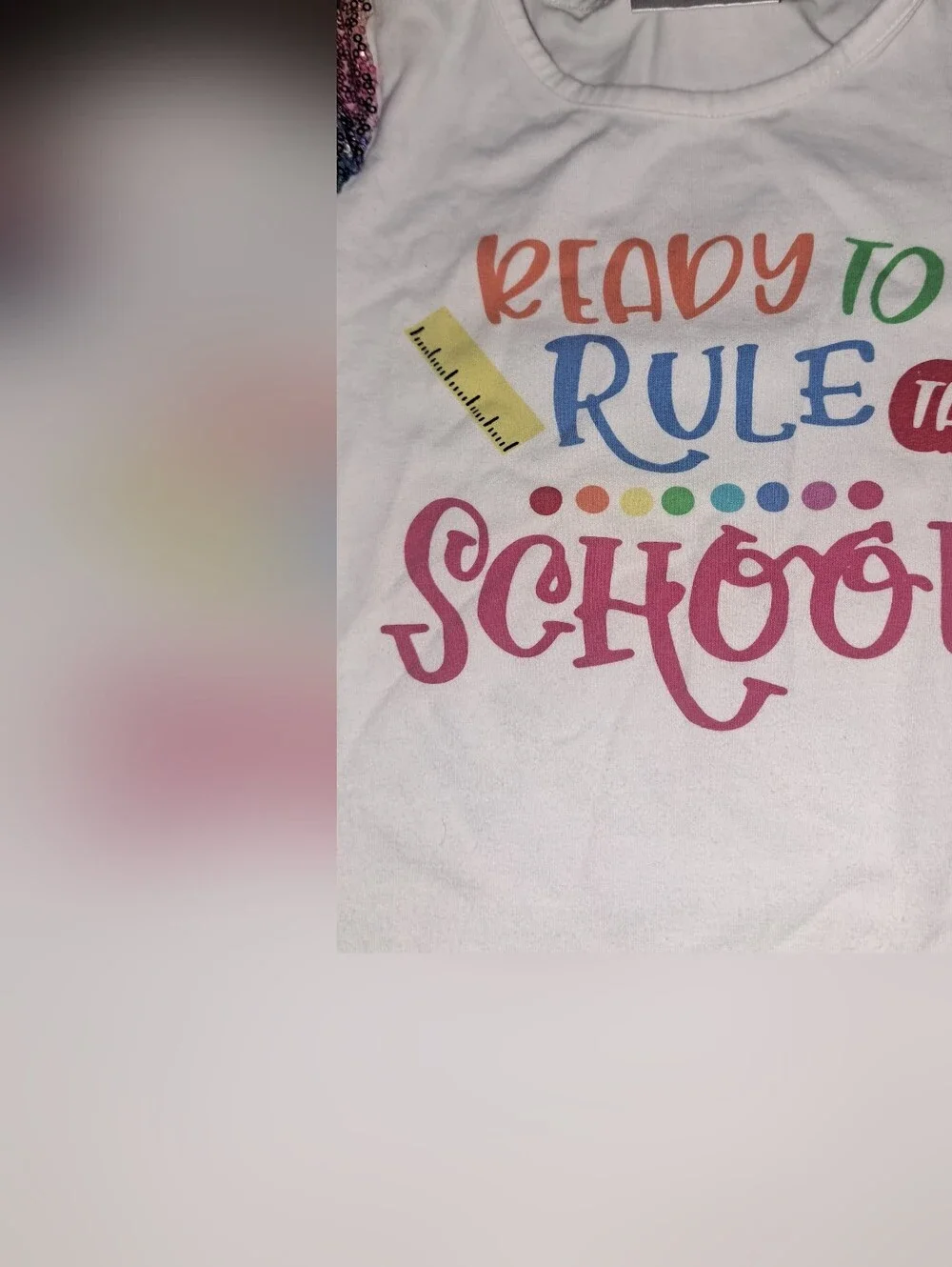 Ruffle Girl Outfit Girl's Rainbow Sequin Shorts Set- 'Ready to Rule the School'